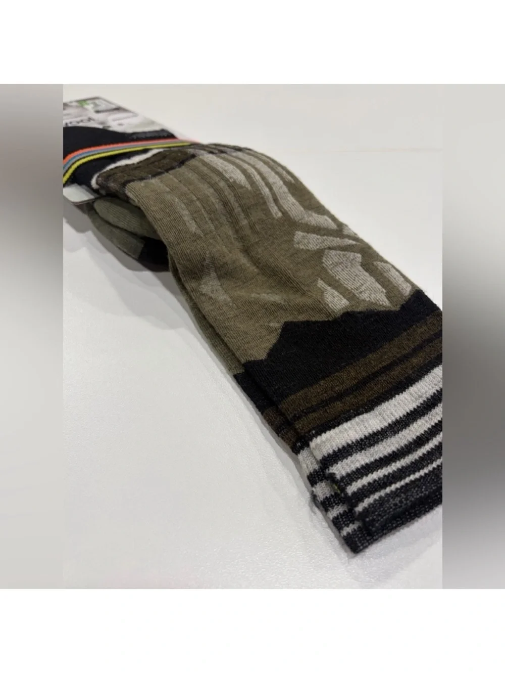 SmartWool Men's Medium Ski Targeted Cushion Summit Shot Socks NWT Green Tan